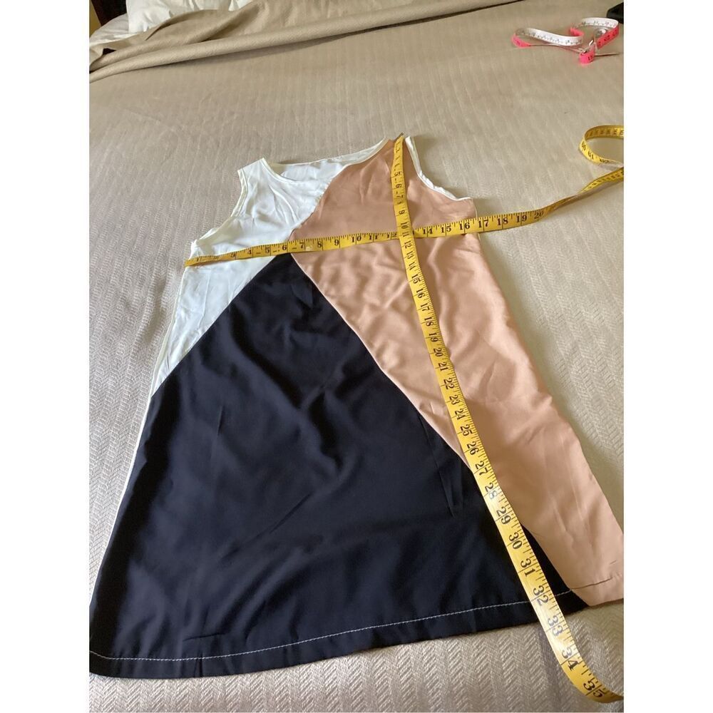 Color Block Tank Mini Slip Dress M - Picture 4 of 5